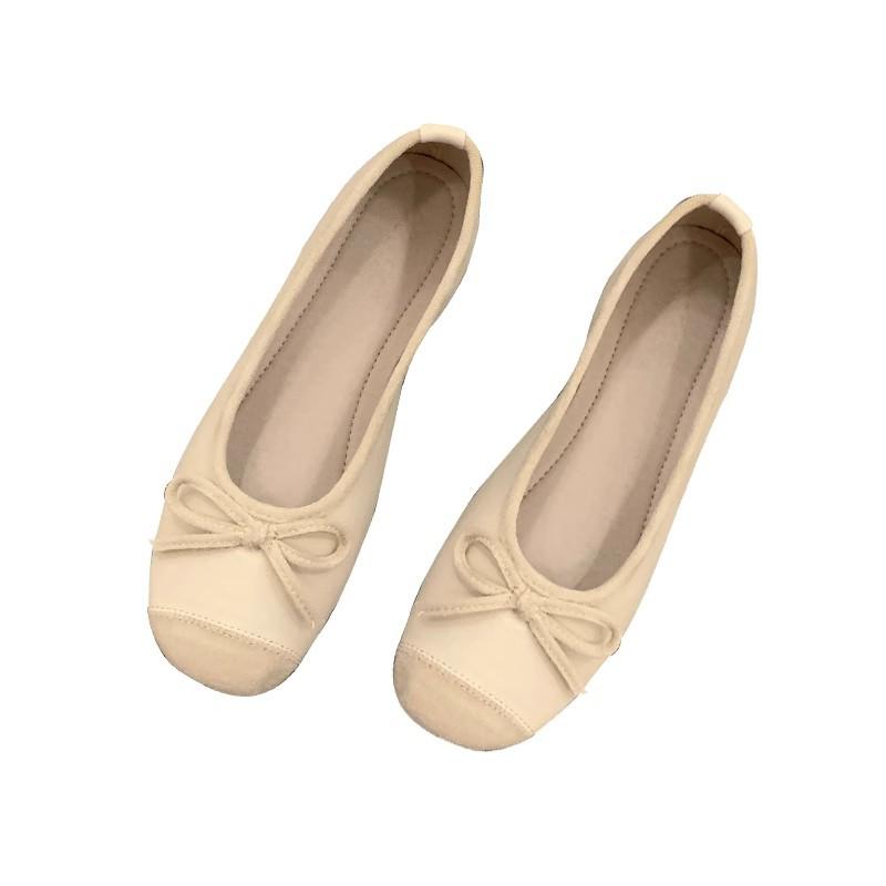 Single Shoes Women's Flat Shoes Small Fragrant Wind French One-pedal Lazy Shoes Grandma Shoes Spring and Summer Beanie Shoes Boat Shoes Ladyshoes