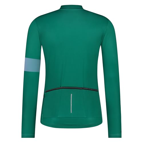 [SHIMANO] S (European size) Recommended height: 167-173cm Apice Long Sleeve Print Jersey, Mirror Green