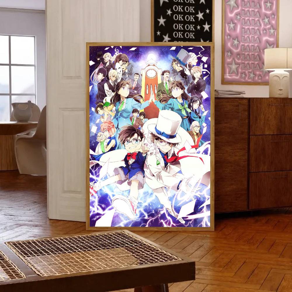 Anime Detective Conan Poster Self-adhesive Art Waterproof Paper Sticker Coffee House Bar Room Wall Decor