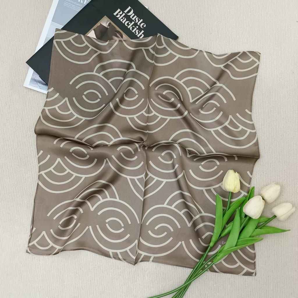 53Cm Pony Pattern Scarf Women Spring And Summer Thin Silk Square Scarf Fashionable And Versatile Bag Packaging Decoration Scarfs