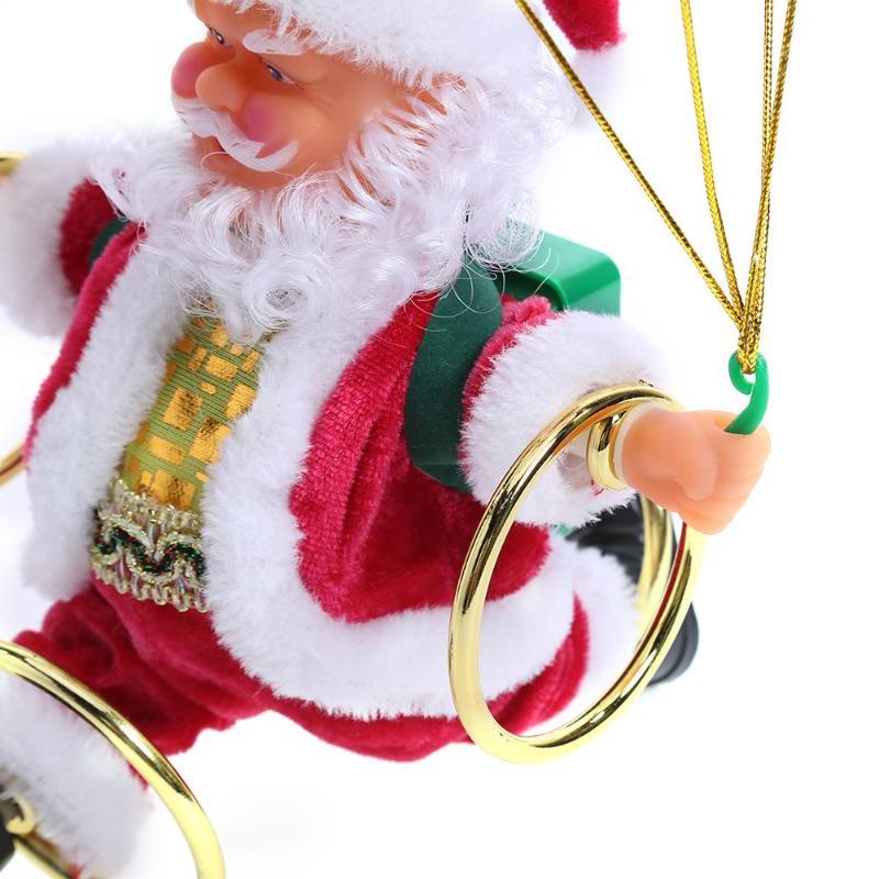 Electric Santa Claus Parachute Turn Circle Acrobatics Plush Toy Christmas Children Toy