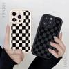 Personalized Grid Pattern Phone Case For IPhone 16 15 14 13 12 11 Pro Max 16pro 15pro 14pro Shockproof Soft Case