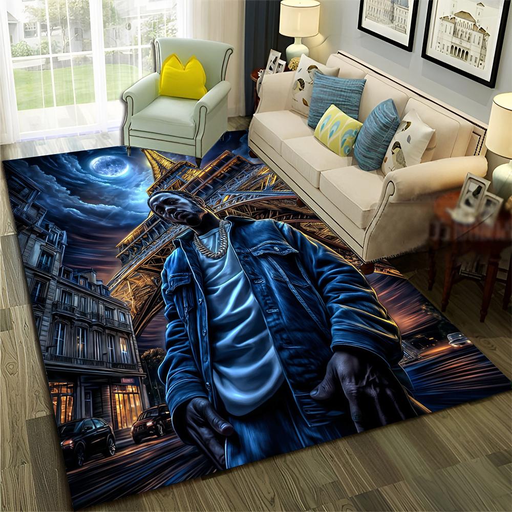 New Legend Rappers Star Art Cartoon Hip Hop Rug for Bedroom Living Room Sofa Home Doormat Decor,Kid Play Non-slip Floor Mat