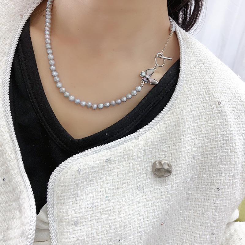 Collana clavicola con perle d'acqua dolce di lusso leggero 2024 - Design elegante e squisito per donna