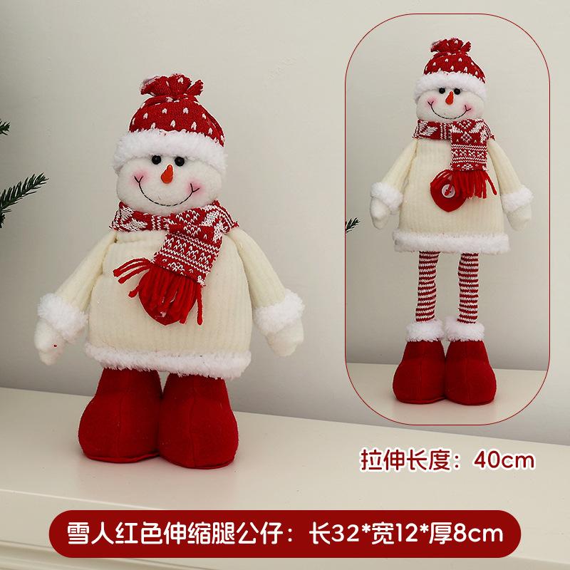 Christmas Celebration Cute Doll Elderly Snowman Creative Doll Desktop Fabric Scalable Standing Decoration room decor