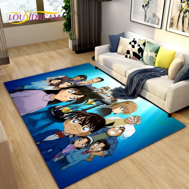 Detective Conan Cartoon Anime Area Rug,Carpet Rug for Living Room Bedroom Sofa Doormat Decoration, Kids Play Non-slip Floor Mat