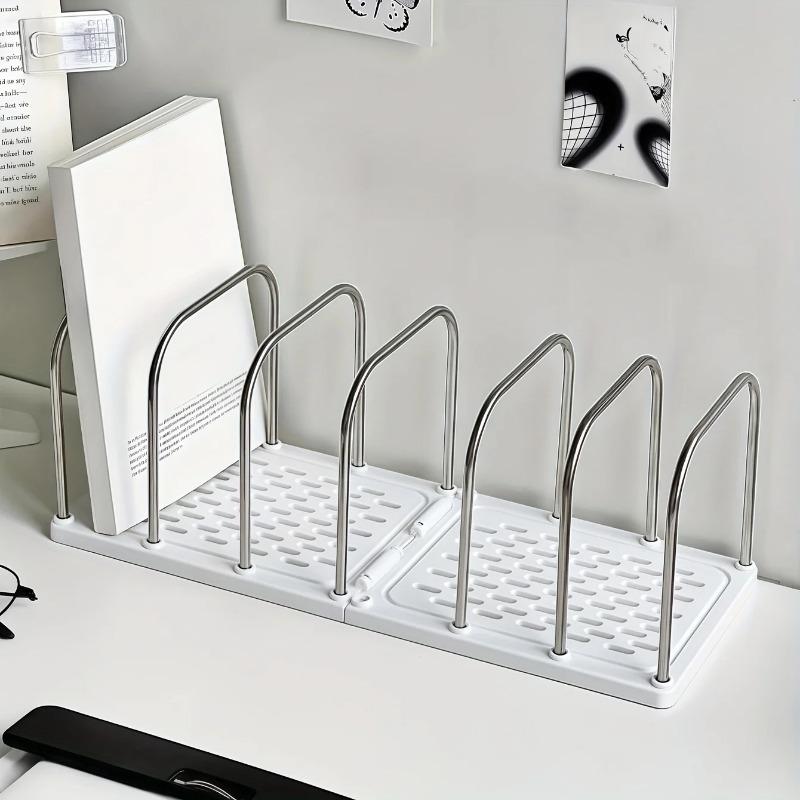PP Material Desktop Bookshelf | Non-Slip Base  Modern Minimalist Office Desk Organizer Shelf  |  Study Table Storage Rack