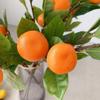 Plastic Realistic Imitation Fruit Stem Green Leaves Simulation Orange  Wall Hanging Decor