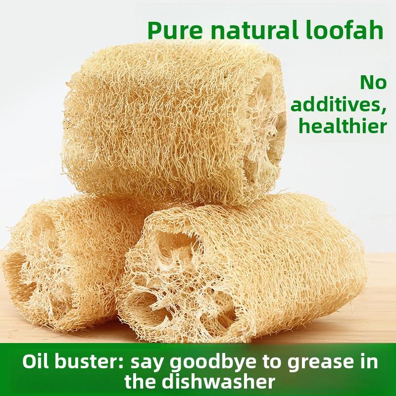 Natural Old Loofah Fabric Dishwashing Magic Tool, Kitchen-specific Brush, Dried Loofah Pulp Tendons, Water Gourd Bag Brush, Thickened Scouring Pad