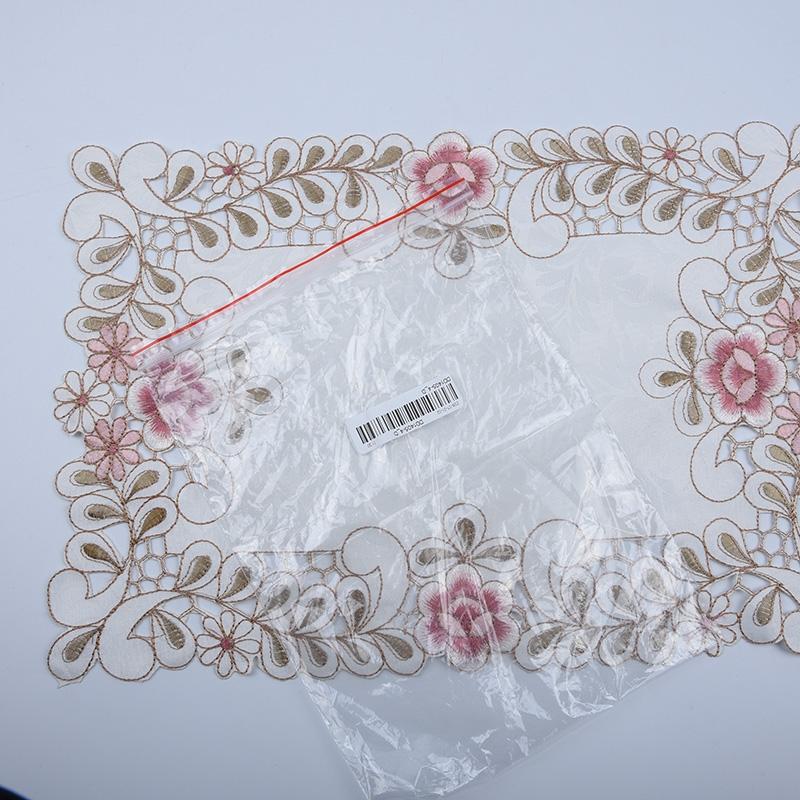 Table Runner Embroidered Floral Lace Fabric Translucent Gauze Table Cloth