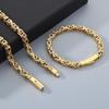 Bracciale Bizantino Personalizzato, Acciaio al Titanio Placcato Sottovuoto Catena Imperatore Fibbia Magnetica Set Collana da Uomo