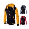 Men's Slim Fit Hooded Baseball Jacket - Short Fleece Sweatshirt W869