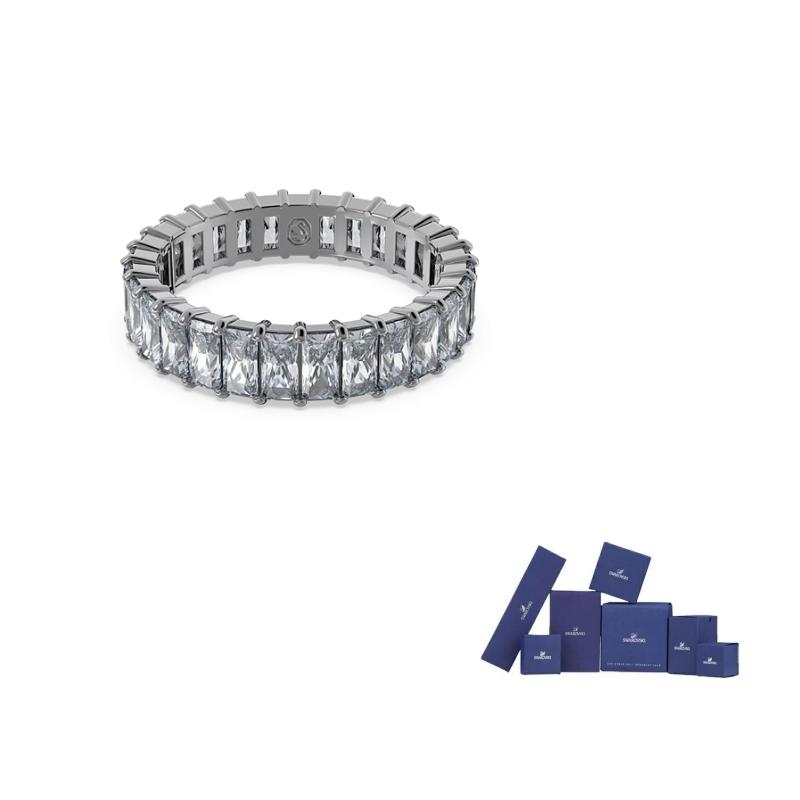 Swarovski Synthetic Cubic Zirconia Rhinestone, Artificial Crystal Rings Womens 50-Original brand box (color random)