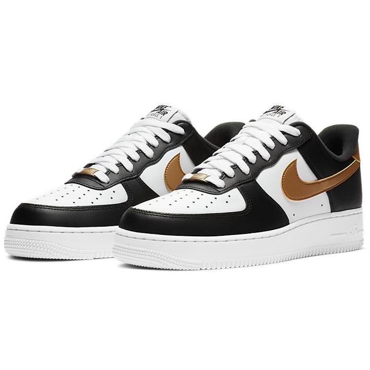 New Nike Air Force 1 Low Black White Metallic Gold CZ9189-001