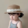 Summer Flower Lace Straw Hat French Children Sun Hat Fashion Baby Straw Caps  Outdoor