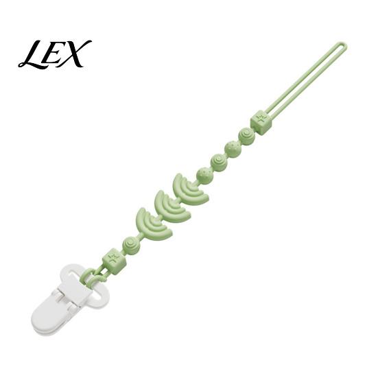 Non Metallic Pacifier Chain Silicone Clip with Teether for Infants, BPA-Free Chewable Baby Anti-Drop Holder Shower Gift Newborns 0-24 Months,
