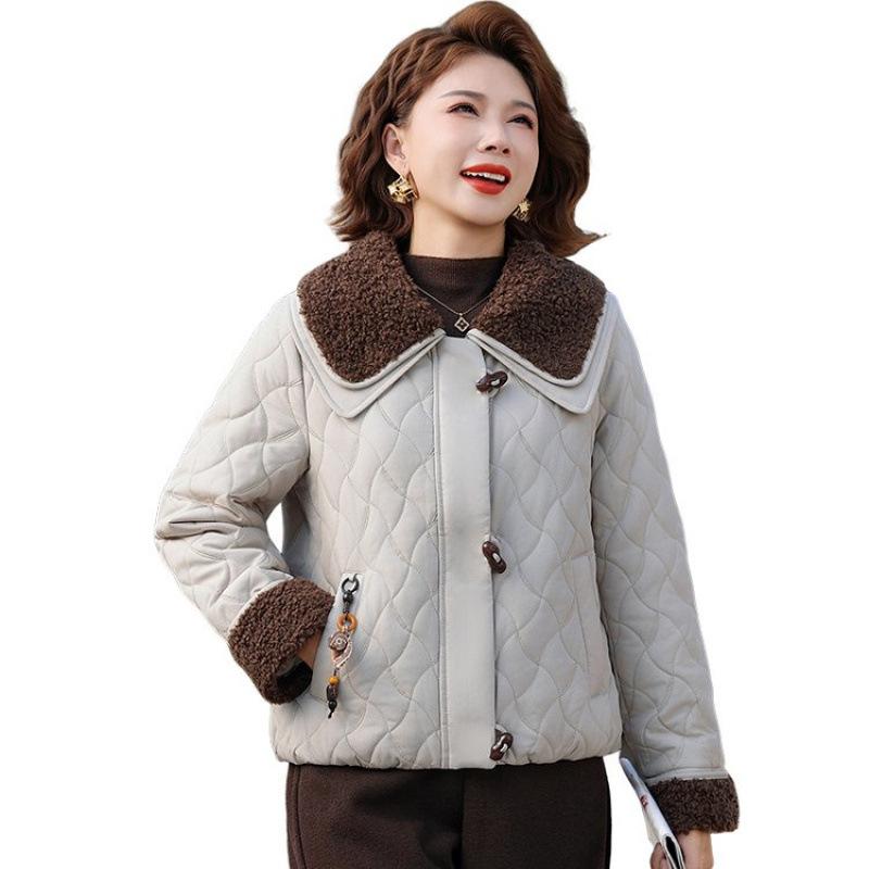 cotton-padded short autumn and winter coat new loose fragrant cotton-padded splicing jacket cotton-padded jacket