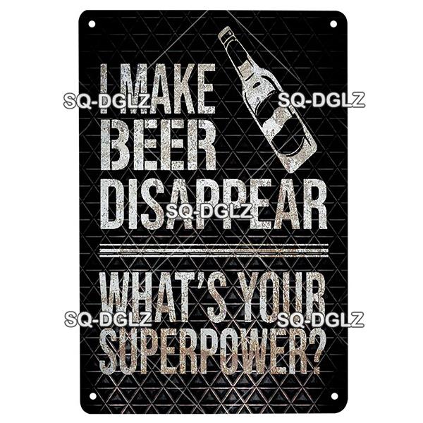 SQDGLZ Vintage Beer Tin Sign  Retro Metal Poster for Bar Wine Cocktail Kitchen Wall Decor  Classic Metal Plaque  Wall Sticker