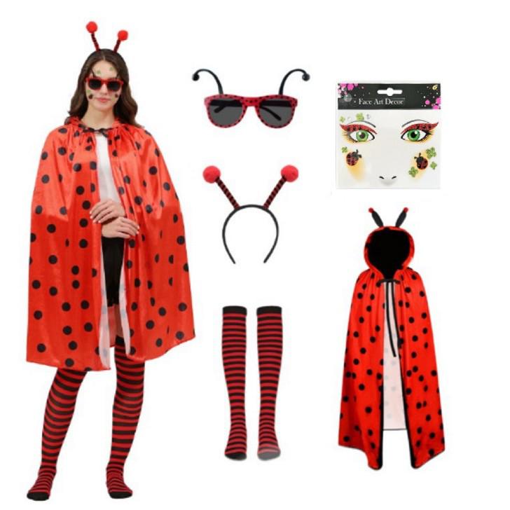 2026 Halloween Bee Cosplay Costume Set with Wings, Cloak, Headband, and Glasses for Adults & Children