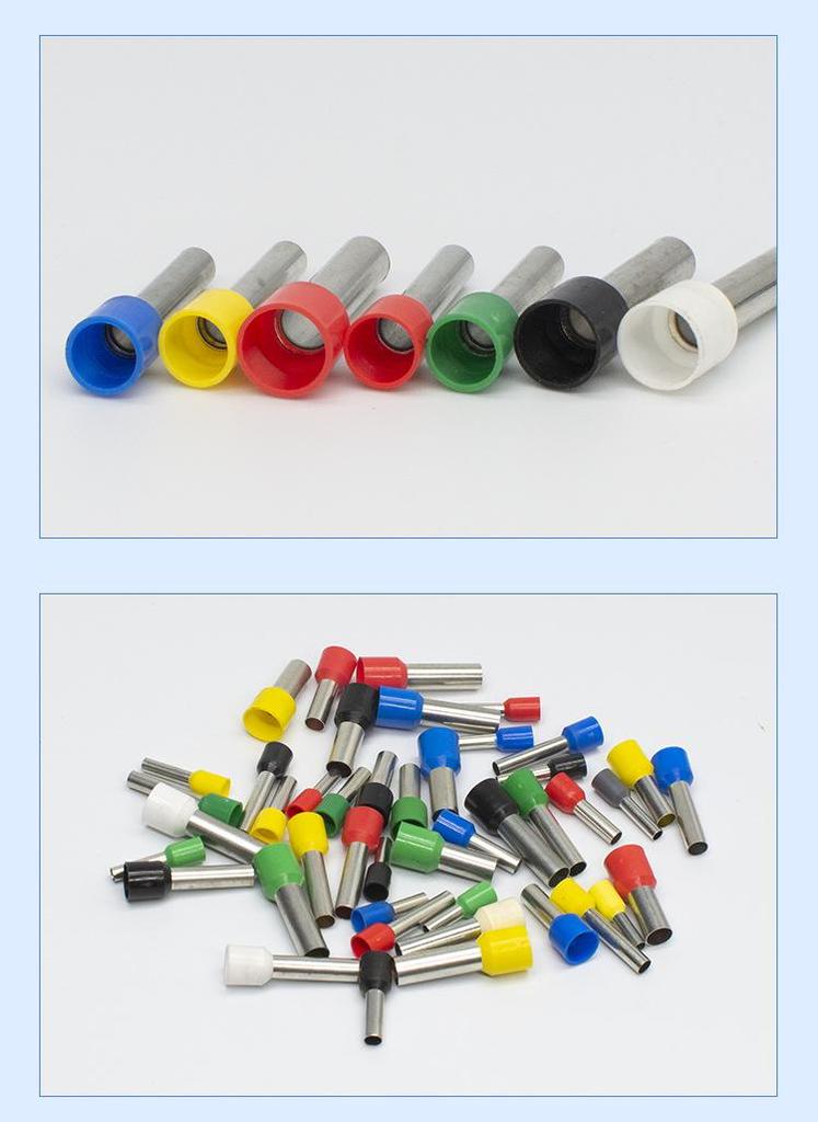 Red Copper E-type Pre-insulated Crimp Pin Terminal (E7508/E7510/E7512)