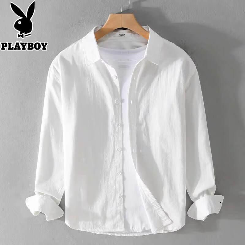 Playboy Men's Pure Cotton Long Sleeve Casual Shirt