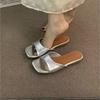 French evening breeze one-word slippers fairy shoes outside wearing temperament sandals flats sandals women 2025 summer new