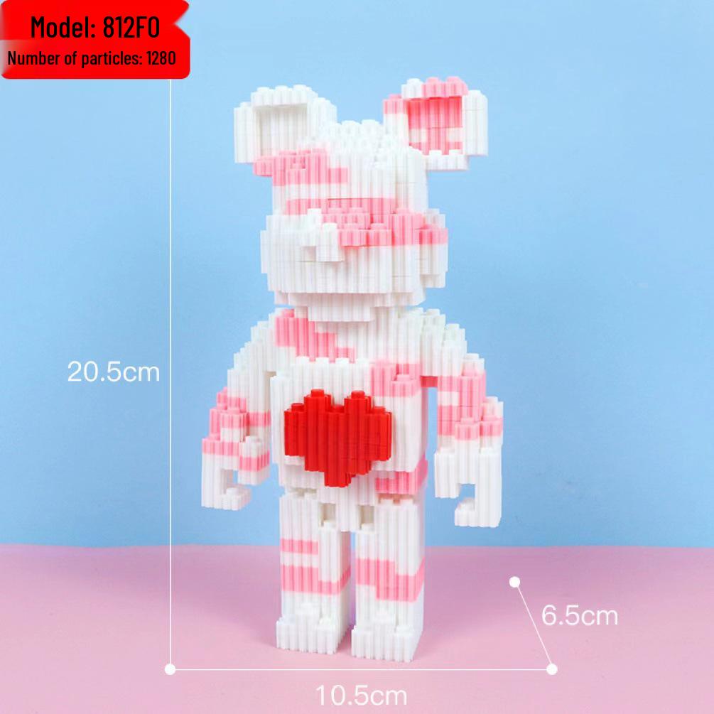 Girls' Compatible Lego: Violent Bear Building Block Series - Educational Micro-Block Interlocking Toys & Gifts