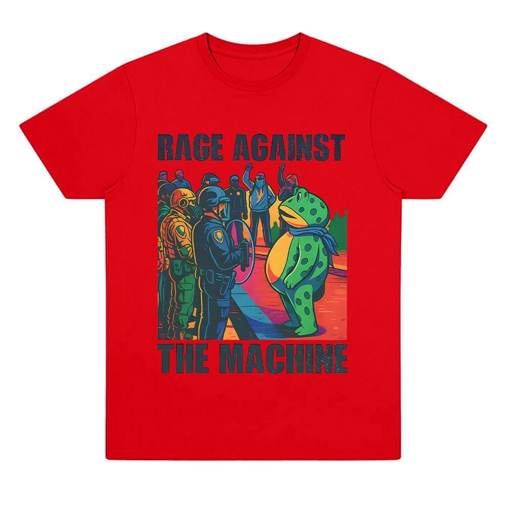 

Casual Loose Cotton T-shirts Portland Frog Anti-ICE T Shirts Resist Frog Meme Clothing Summer Women Men Retro Breathable T Shirt XXL красный