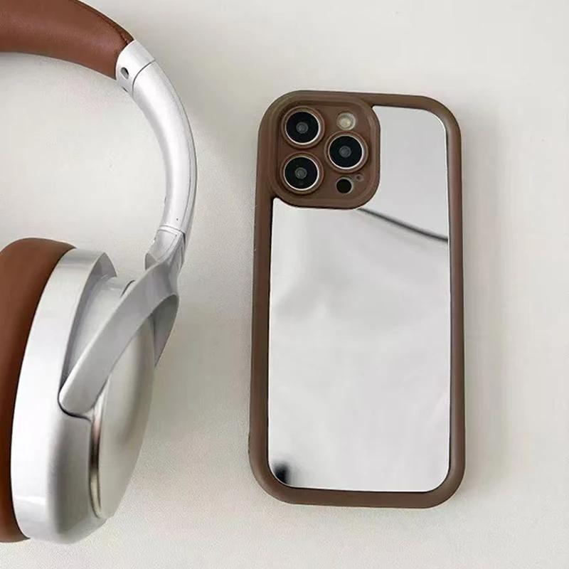 Makeup Mirror Phone Case for iPhone 16/15/14/13/12/11 Pro Max/X/XR/XS | Shockproof Camera Protection with Reflective Back Cover