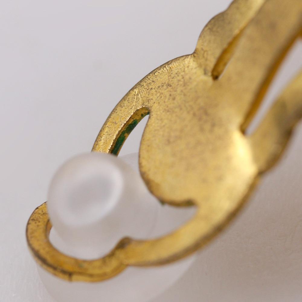 CHANEL COCO Mark Matelasse Earring vintage Plated Gold 23.6g Women Used