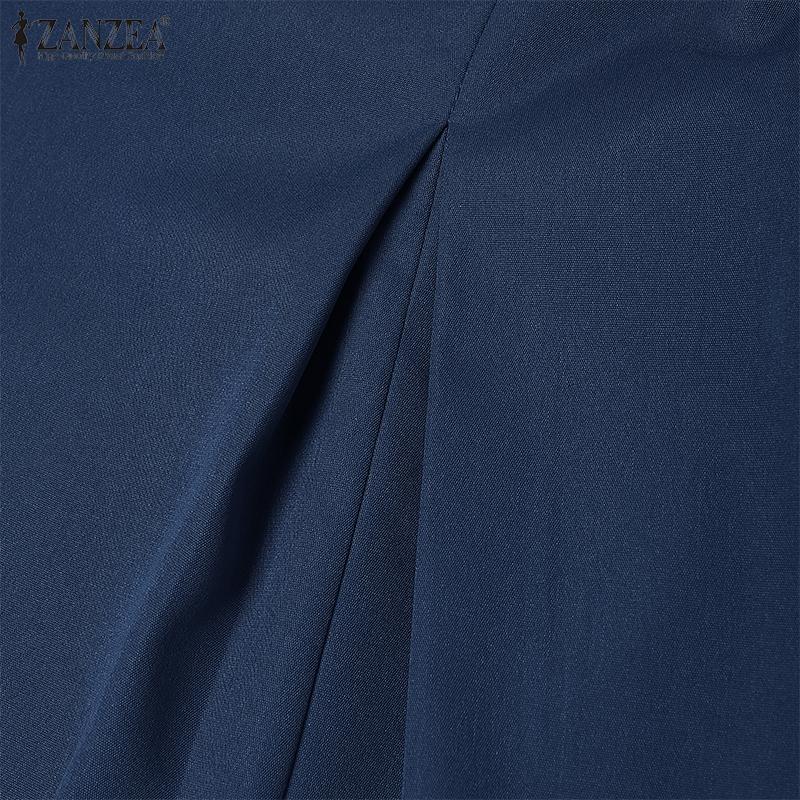 ZANZEA Women Square Neck Summer Casual Sleeveless Dress