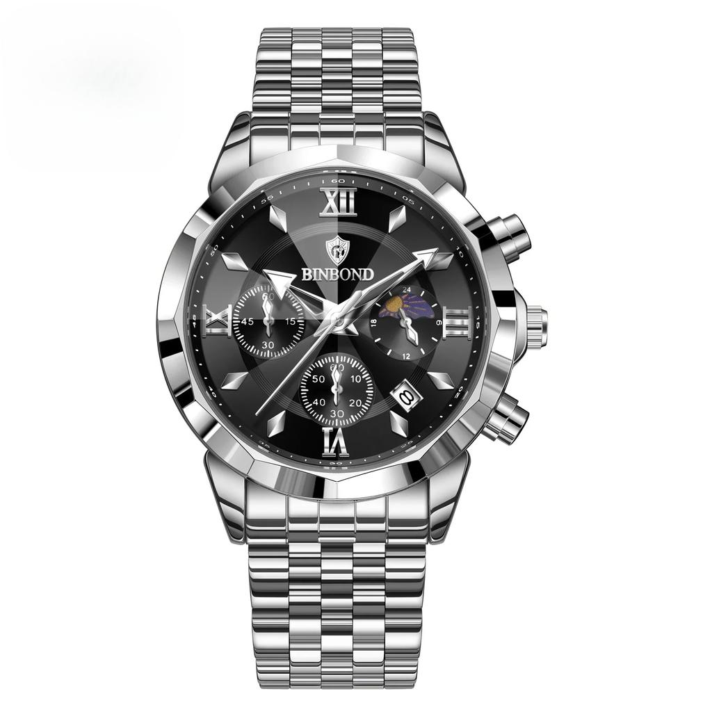 Luxury Men Watch Top Original Waterproof Luminous Chronograph Man Wristwatch Stainless Steel Quartz Business Men Watches