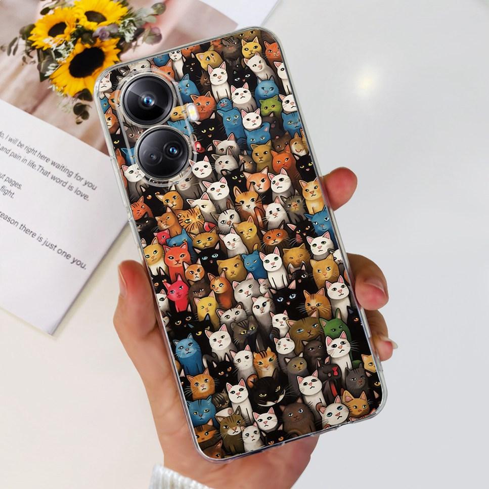 For Realme 10 Pro+ 6.7" RMX3687 Case Cute Cartoon Astronaut Cat Soft Silicon TPU Cover For Realme 10 Pro Plus Bumper Phone Case