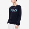 Fila Klassischer Baumwoll-Rundhals-Logo-Sportstrick-Pullover Sweatshirt Herren-Sweatshirt Legendär-Blau F11M238204FNV