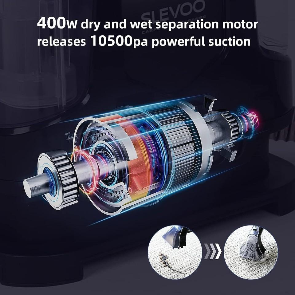 Inteligentní přenosný parní čistič na skvrny na kobercích a čalounění, 450 W