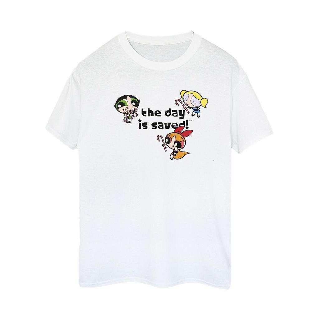 The Powerpuff Girls Womens/Ladies Girls The Day Is Saved Cotton Boyfriend T-Shirt