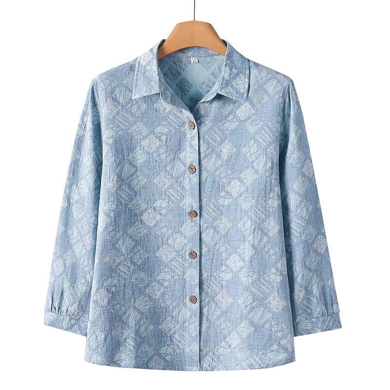 

Women s Plaid Print Half-Sleeve Button-Up Shirt 5XL