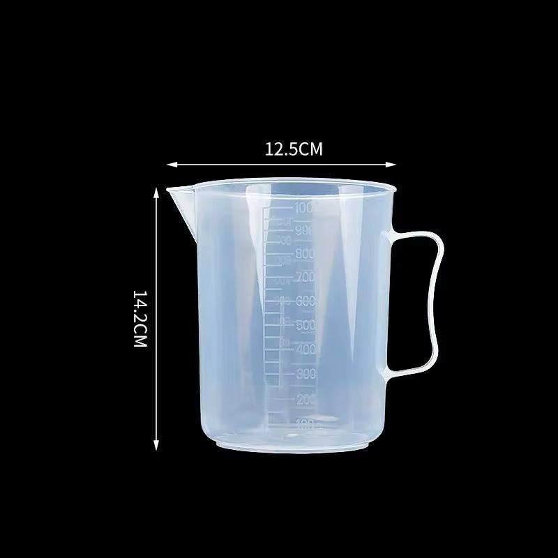Plastic Graduated Measuring Cup Large Capacity Scale Laboratory Beaker Clear with Lid Transparent Mixing Cup Kitchen Measuring