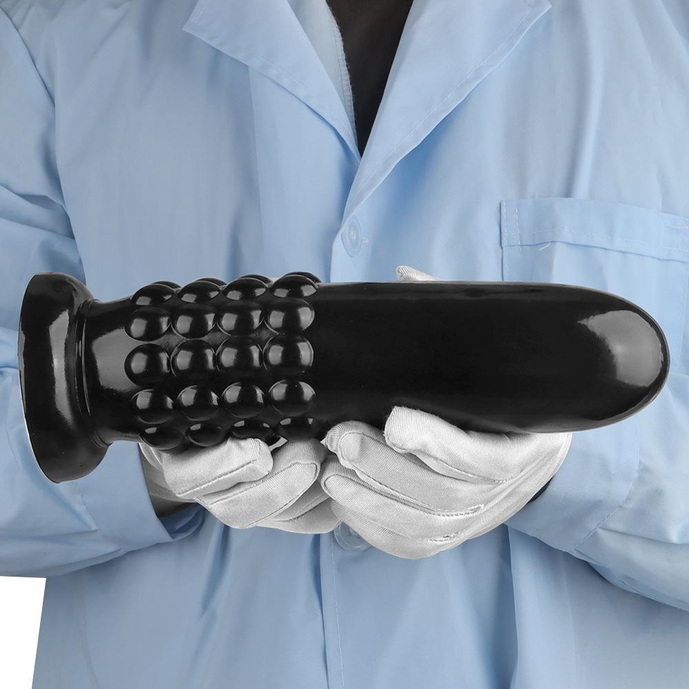 PVC Schwarz Super Großer Buttplug mit Pellets Riesen Dildo Fisting Sexspielzeug Masturbator Großer Schwanz