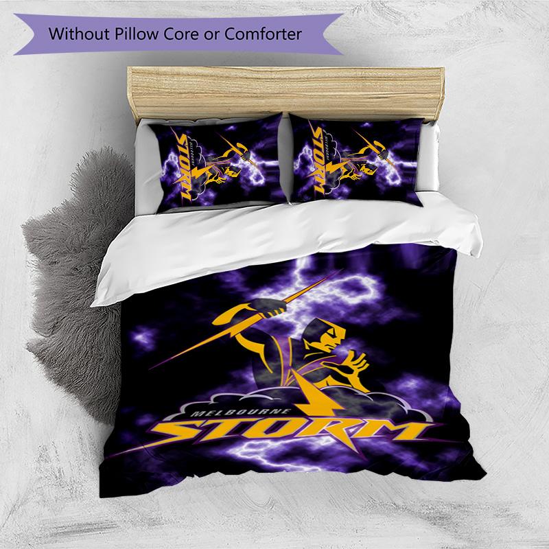 Melbourne Storm Printed 3PCS Bedding Set Soft Breathable Duvet Cover Pillowcases Set Washable Bedroom Decor Home Gift