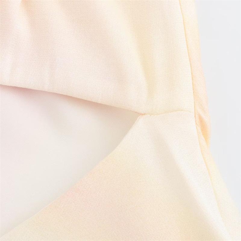 2025 New Summer Women's Metal Fabric Silk Satin Texture Dress