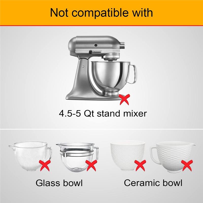 M-Modern-2PCS Mixer Bowl Lid Covers For Kitchenaid 5.5-6QT Bowls Stand Mixer Splash Guard Lids Prevent Ingredients From Spilling
