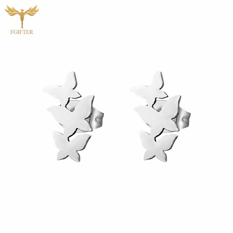 12 Pairs Insect Butterfly Earrings Casual Fashion Zircon For Women Girls Stainless Steel Stud Earrings Set Cheap Resale Gifts
