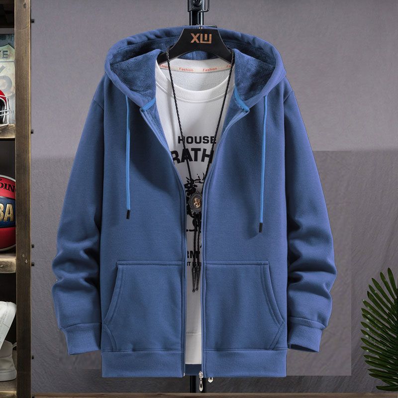 

Осень и зима Большие размеры Мужской утолщенный и подбитый короткий свитер с капюшоном Свободная куртка Повседневный удобный кардиган Верхняя одежда XS