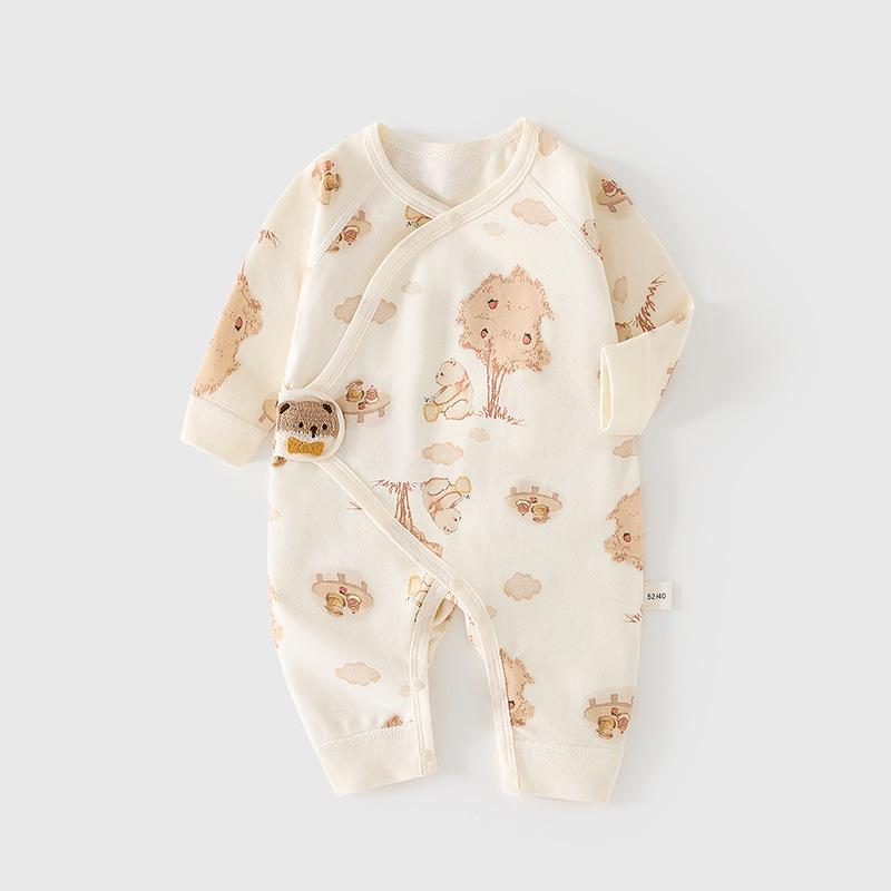 

Хлопковый боди на липучках для новорожденного: Безкосточковый гаремный ромпер для осени/зимы 52cm