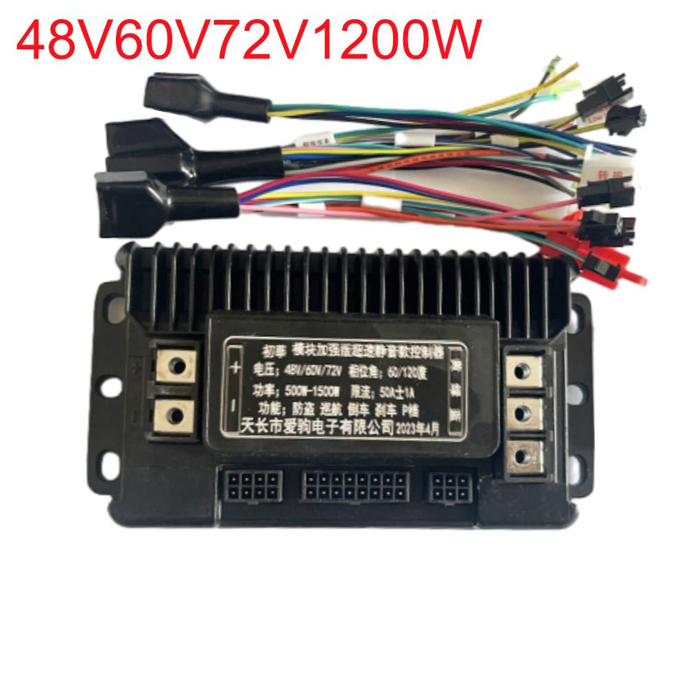 Controler Motor Vehicul Electric cu Undă Sinusoidală 3 Moduri 48V/60V/72V 500W/1000W/1200W/1500W Motor Fără Perii Controler Inteligent