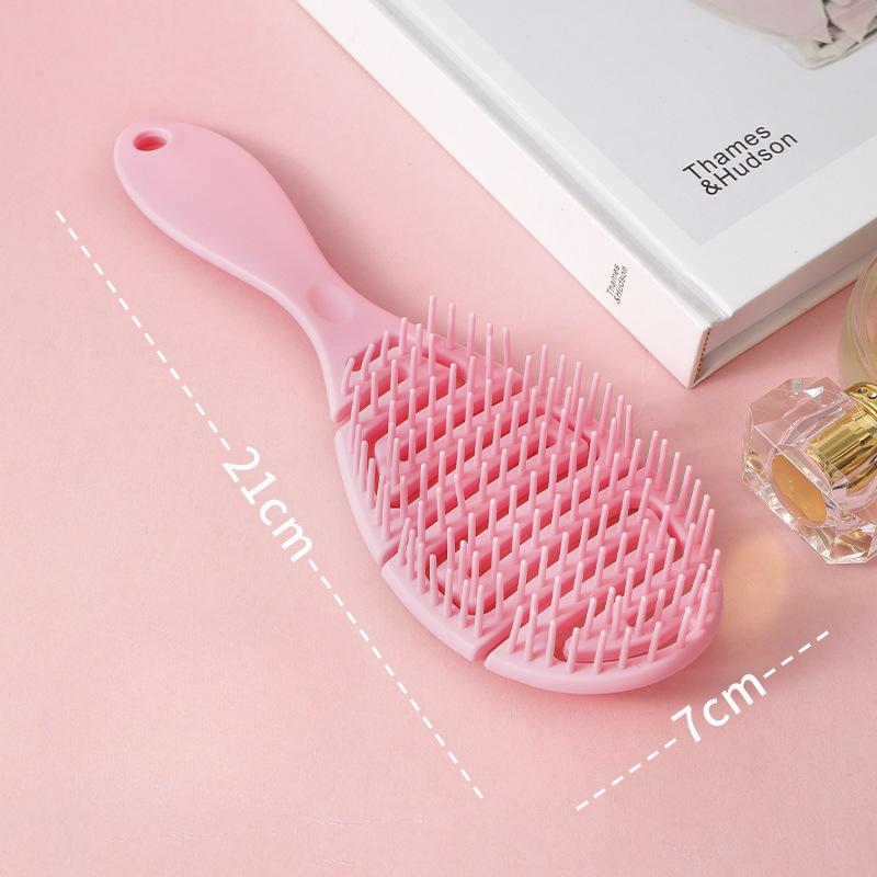 

Массажная расческа с полым корпусом, расческа для волос, расческа для массажа кожи головы, расчески для укладки волос, распутыватель, инструмент для быстрой сушки феном, распутывающий инструмент 1PC темно-розовый