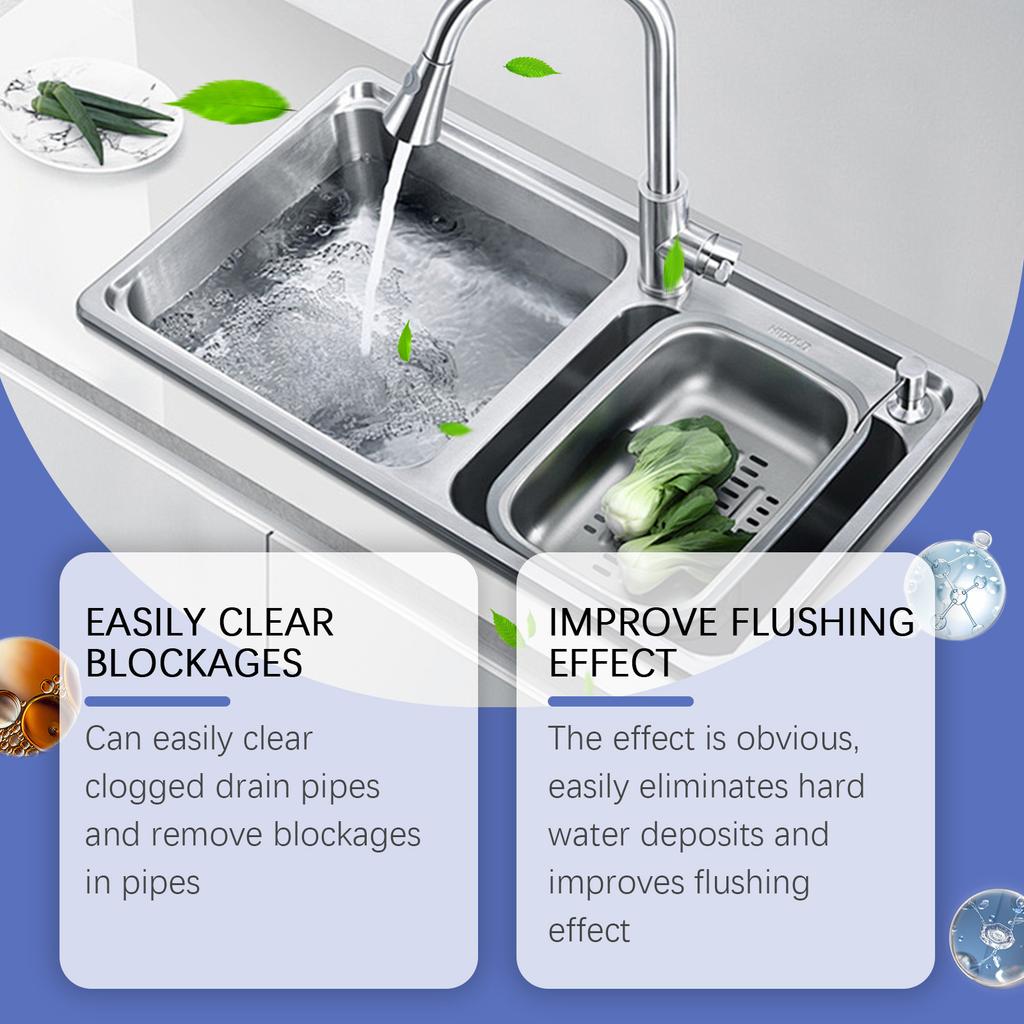 Avloppsrensare för köksvask, badrumsrör, propplösare, 100 ml snabbverkande avloppsöppnare, flytande hårfett, hårdvattenavlagringar