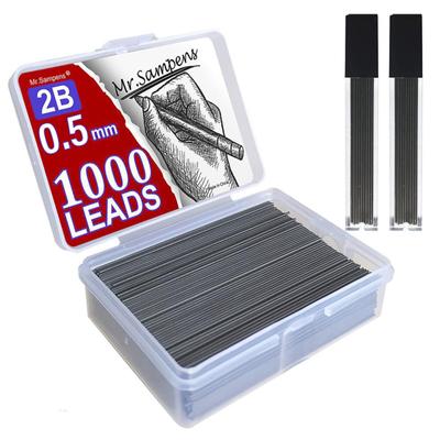 Aninako Mechanical Pencil Lead 0.5 1000 Pieces 2B Mechanical Pencil Large Capacity Replaceable Pencil Refill Student Gift Box (2B 0.5mm 1000 Pieces)