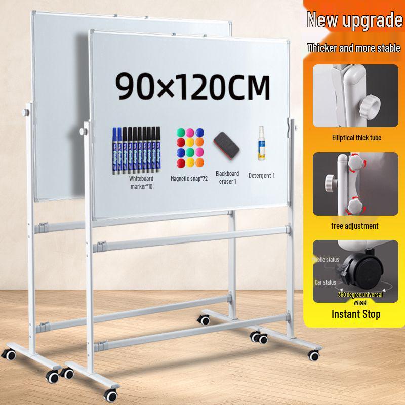 Mobile Magnetic Double-Sided Whiteboard Stand for Home, Office, or Training - Small Size